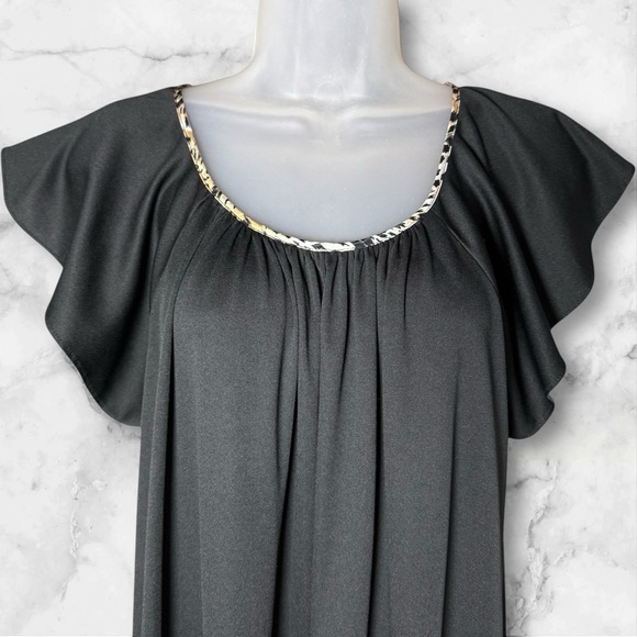 VTG 80s Mary McFadden Black Maxi Shift Dress Witchy Vampire Whimsigoth Medium - Picture 4 of 7